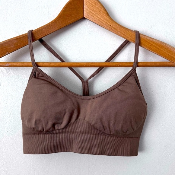 Gymshark tan/taupe y strap sports bra Size XSmall - Picture 1 of 4
